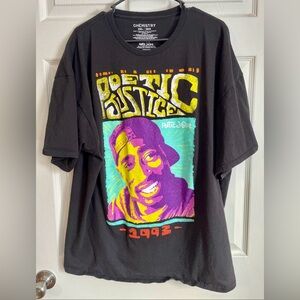 3XL Tupac Shakur Black Tee-Shirt-Poetic Justice